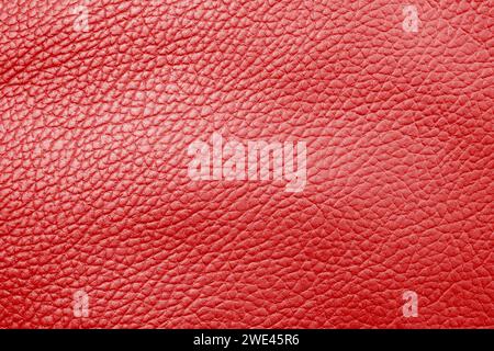 Macro shot red leather texture background.. Part of perforated leather details. Red perforated leather texture background. Texture, artificial leather Stock Photo