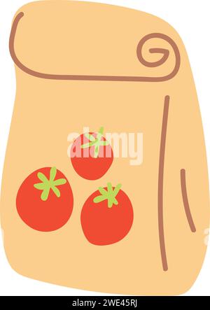 Hand drawn packet of seeds. Flat cartoon vector illustration. Stock Vector