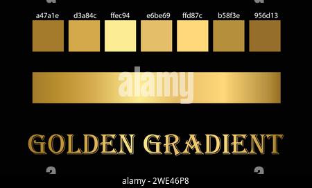 Golden gradient effect with color code Stock Vector