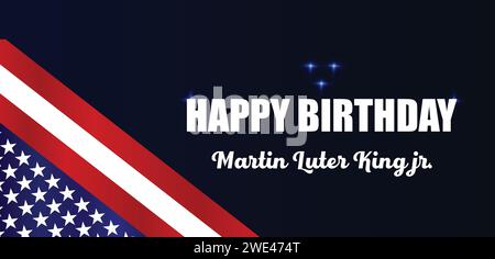 Happy birtday martin luter king jr. text design Stock Vector