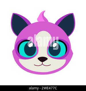 Cute Cat Head Cartoon Vector Illustration. Cat face avatar illustration design Stock Vector