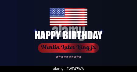 Happy birtday martin luter king jr. text design Stock Vector