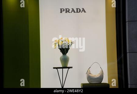Copenhagen, Denmark /23 January 2024/. Prada store on stroeget in ...