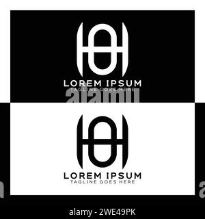 HO initial letter logo. Alphabet H and O pattern design monogram Stock Vector