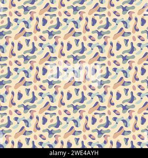 Freeform blob shapes pattern. Abstracts amoeba seamless pattern, freeform organic elements. Stock Vector