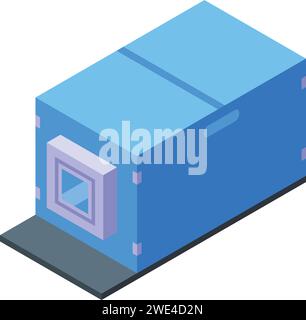 Scanning device icon isometric vector. Pet microchip. Loss data device Stock Vector