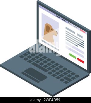 Buy online microchip pet icon isometric vector. Online market. Electronic device Stock Vector