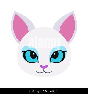 Cute Cat Head Cartoon Vector Illustration. Cat face avatar illustration design Stock Vector