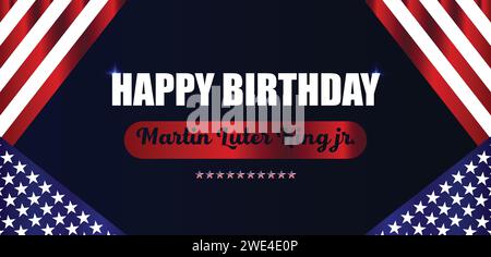 Happy birtday martin luter king jr. text design Stock Vector