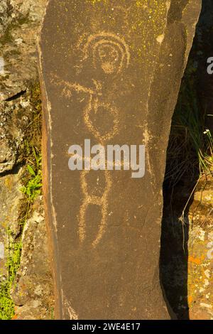 Petroglyph Trail rock art, Columbia Hills State Park, Columbia River Gorge National Scenic Area, Washington Stock Photo