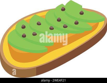 Tahini sandwich icon isometric vector. Sesame pita bread. Plate seed Stock Vector