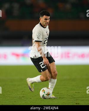 January 22 2024: Ahmed Mostafa Mohamed Sayed (Egypt) controls the ball during a African Cup of Nations Group B game, Egypt vs Cape Verde, at Stade Felix Houphouet-Boigny, Abidjan, Ivory Coast. Kim Price/CSM Stock Photo