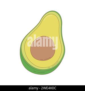 Hand drawn avocado fruit vector illustration. Creative hand drawn fruit vector element Stock Vector
