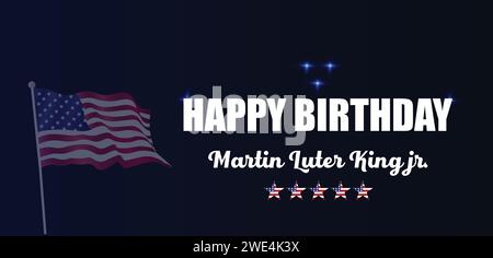 Happy birtday martin luter king jr. text design Stock Vector