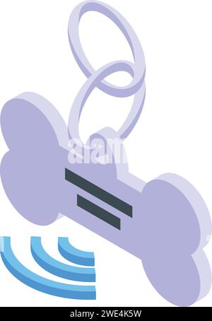 Microchip pet icon isometric vector. Animal medical. Scanner health Stock Vector