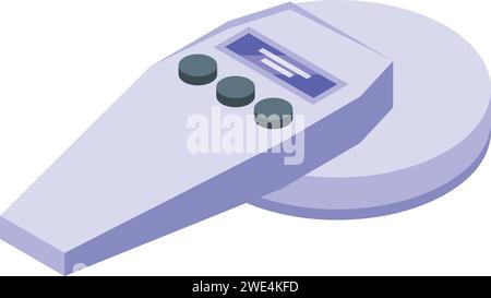 Brain tech microchip icon isometric vector. Health teg reader. Id digital Stock Vector