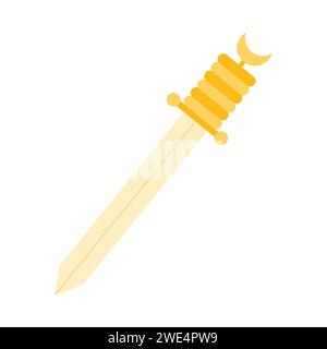 Magic wizard sword. Witchcraft attributes, occult ritual cartoon vector illustration Stock Vector