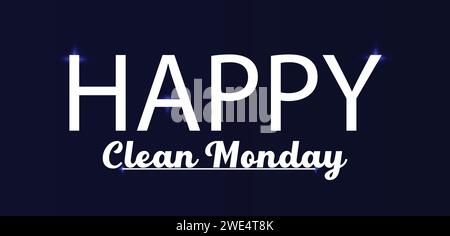 Happy clean monday stylish text design Stock Vector