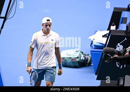 Arthur Cazaux of France during the Australian Open 2024, Grand Slam tennis tournament on January 22, 2024 at Melbourne Park in Melbourne, Australia Stock Photo