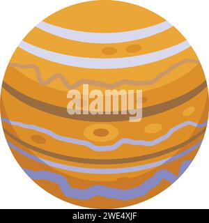 Red stone planet icon isometric vector. Space metal sky. Solar adventure Stock Vector