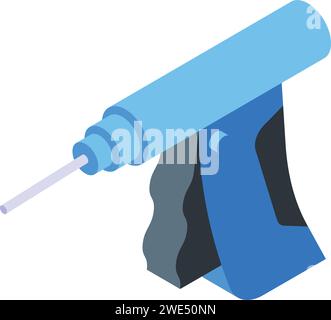 Microchip gun for pet icon isometric vector. Device canine. Syringe device Stock Vector