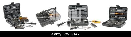 Set tools from different angles isolated on white background. Stock Photo