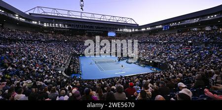 General ambiance or ambience illustration view of Rod Laver Arena with crowd during the Australian Open 2024, Grand Slam tennis tournament on January 22, 2024 at Melbourne Park in Melbourne, Australia Stock Photo