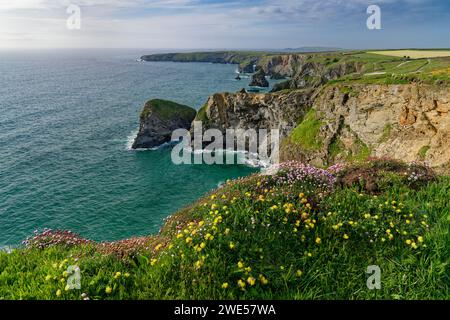 England, Cornwall, North Coast, Bedruthan Steps Stock Photo