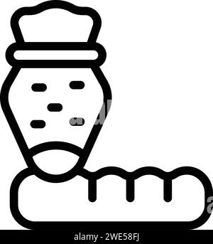 Cooking cream icon outline vector. Pastry logo food. Bag bakery Stock Vector