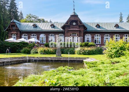 Letní lázně, the former summer spa, in the health resort of Karlova Studánka in the Jeseníky Mountains in Moravia-Silesia in the Czech Republic Stock Photo