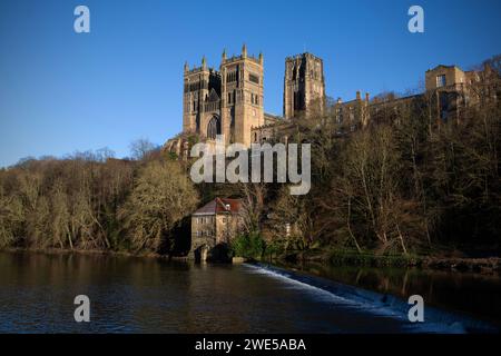 Durham Cathedral formally the Cathedral Church of Christ, Blessed Mary the Virgin and St Cuthbert of Durham, is a Church of England cathedral in the c Stock Photo