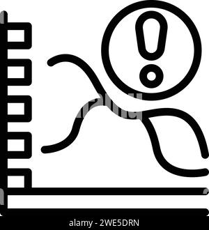 Data loss graph icon outline vector. Accident alarm. Fail information Stock Vector