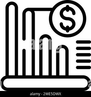 Data graph icon outline vector. Entry passcode. Computer system fail Stock Vector