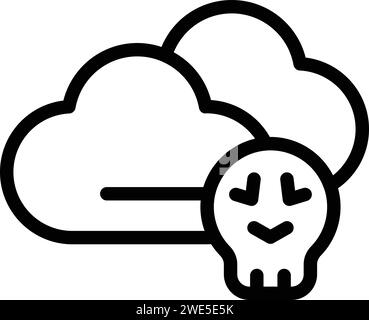 Data cloud loss icon outline vector. Erase system. Signal key attack Stock Vector