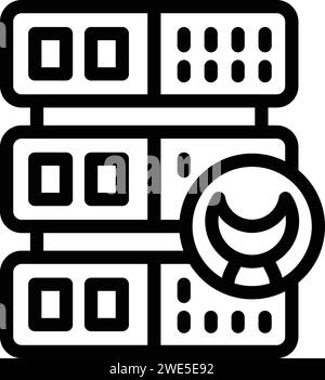Server repair data icon outline vector. Alarm attack. Ddos attack Stock Vector
