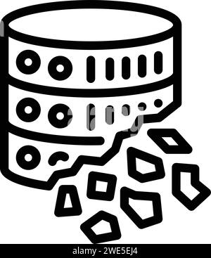 Server data loss icon outline vector. Information alarm fail. Computing entry Stock Vector