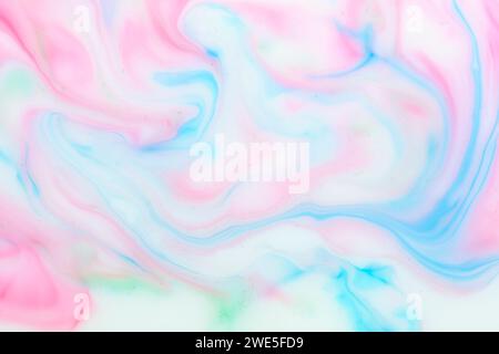 Background with red blue streaks milky white background. Texture of marble Stock Photo