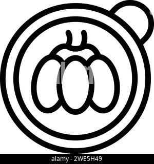 Top view pumpkin spice icon outline vector. Mug cup. Season food Stock Vector