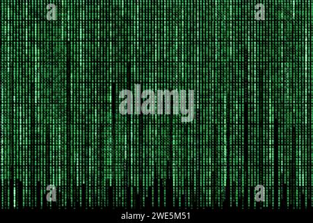 Matrix binary code background, ideal to use to create digital composite about cyberpunk, cyberspace, hacking and other computer related topics. Stock Photo