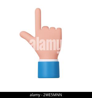 3d character hand pointing at something Stock Vector