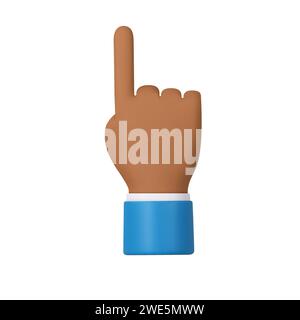 3d Cartoon character hand Stock Vector