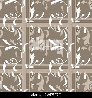 Seamless pattern with abstract leaves Stock Photo