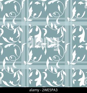 Seamless pattern with abstract leaves Stock Photo