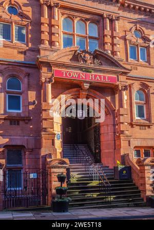 17.01.2024 Wigan, greater Manchester, Uk. Doorway to Wigan Town Hall Stock Photo