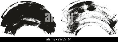 Hand Drawn Flat Sponge Thick Artist Brush Curved Background High Detail Abstract Vector Background Set Stock Vector