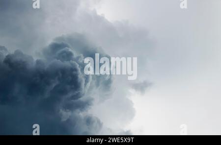 Dark storm clouds in the sky before the rain. Stock Photo