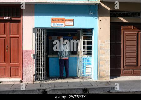 Ration book store architecture building, Cuba Stock Photo