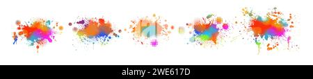 Set Colored blots object. hand drawing. Not AI, Vector illustration Stock Vector