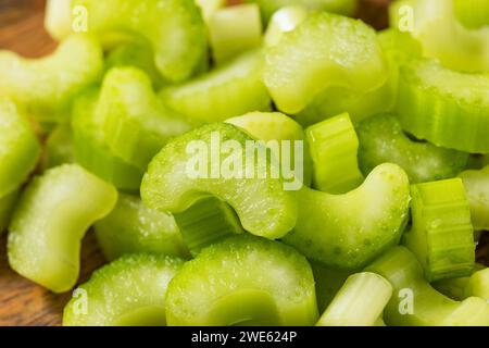 Homemade Organic Diced Chopped Celery Ready to Cook With Stock Photo