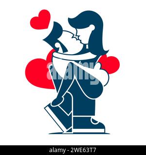 First date linear icon. Initial meeting. Tips on having successful first date. Falling in love Thin line customizable illustration. Contour symbol. Ve Stock Vector